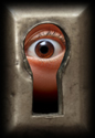 looking through keyhole